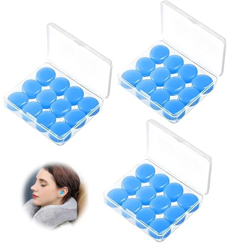18 pares de tapones para los oídos de silicona para dormir y nadar, reutilizables para uso nocturno, impermeables, maleables, con cancelación de ruido, protección auditiva contra los ronquidos, adecua
