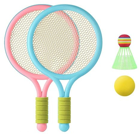 Faroby Barn tennisracket set plast småbarn badmintonracket med boll