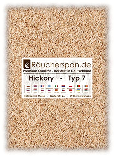 Räucherspan.de 1kg Hickory Räucherspäne, Typ 7 Körnung 0,5-1,5mm
