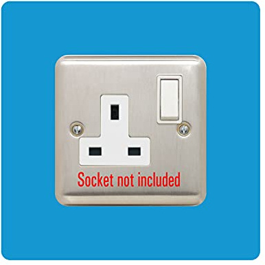 Single Socket Surround | Square | Acrylic Back Panel or Finger Plate | Light Switch Plug, Colour:Light Blue
