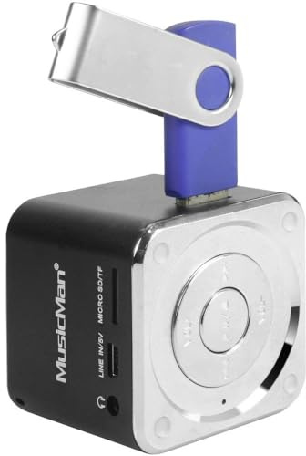 Technaxx Mini Musicman 3 W tragbarer Lautsprecher, 1-Wege, 3 W, 150-18000 Hz, 4 Ohm, 10% verkabelt, Schwarz, 3527, 1 stück