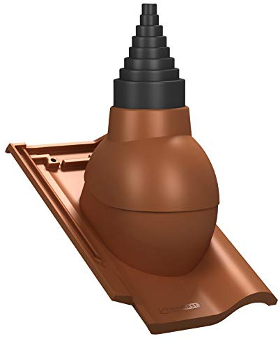 Antenadurchführung für Braas - Rubin 13V Dachziegel Antenadurchgang Dachdurchgang Dichtung (RAL 8004 - Ziegelrot)