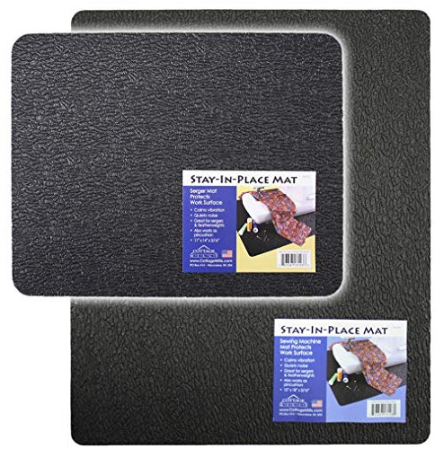 Cottage Mills Stay-in-Place-Maschinenmatten, 2-teiliges Set, 27,9 x 35,6 cm und 38,1 x 45,7 cm, für Nähmaschinen und Overlock-Matten, beruhigt Vibrationen und dämpft Lärm. Hergestellt in den USA