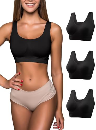 Love My Fashions® Sports Bras for Women Padded Seamless Wirefree Comfort Sleep Bra Stretch Crop Tops Vest for Gym Yoga Running Workout Fitness