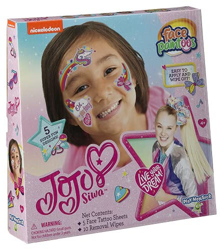 Face Paintoos — JoJo Siwa — Face Design for a Face Paint Alternative — for Kids Ages 4+