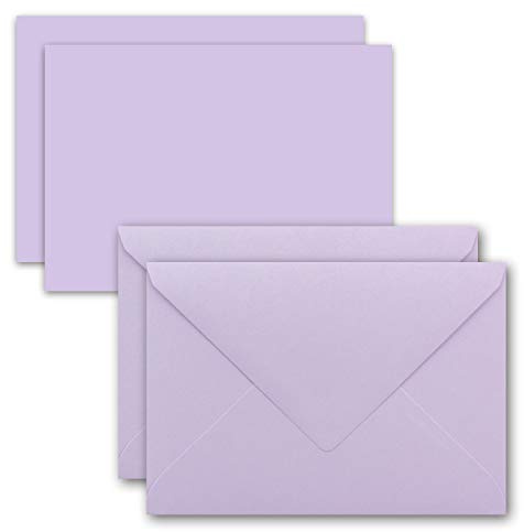 FarbenFroh by GUSTAV NEUSER 25x Tarjetas con sobre Juego de tarjetas individuales DIN A7-10,5x7,3 cm Morado con sobres para cartas C7 Adhesivo húmedo Etiquetas de regalo ideales