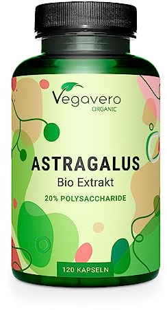 Astragalo BIO Vegavero | 5625 mg Astragalus | 20% de Polisacáridos | 120 Cápsulas | Sistema Inmunitario + Energía + Anti Stress | Sin Aditivos & Vegano