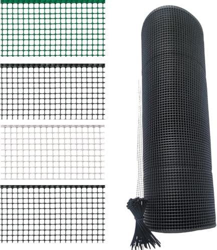 Generico Rete Balcone Protettiva in plastica per Ringhiera Cancelli e Recinzione Decorativa per Giardino Anticaduta Protezione Bambini e Animali con 100 Fascette in Omaggio (h1x25mt, Grigio)