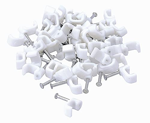 50 Kabelschellen für Flachkabel, Weiß
