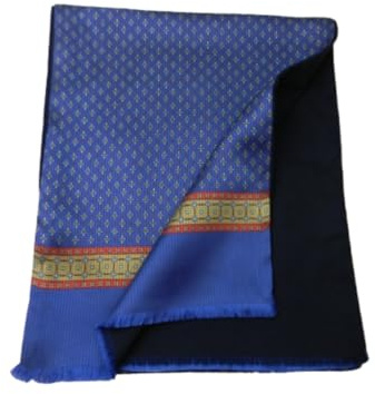 Avantgarde - Sciarpa lana seta uomo blu doppiata wool silk scarf m italy colore colour blu blue blau APPLICAZIONE a fantasia 4