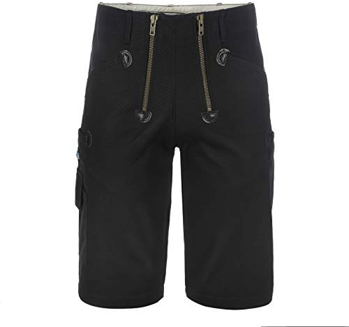 TMG | Dachdecker Shorts für Männer, viel Stauraum, Zunfthose ohne Schlag, Kurze Arbeitshose, Schwarze Cargo | Gr. 54