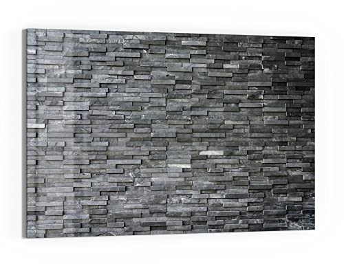 DEQORI Glas-Magnettafel | 60x40 cm groß | Motiv Natursteinmauer | Memo-Board aus Glas | Magnetboard inkl. Magnete, Stift & Tuch für Küche & Büro | Tafel magnetisch & beschreibbar