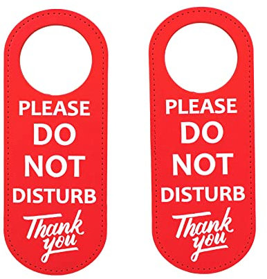 Gad2go 2 Pack Do Not Disturb Door Hanger in PU Leather Double Sided for Office Home Hotel