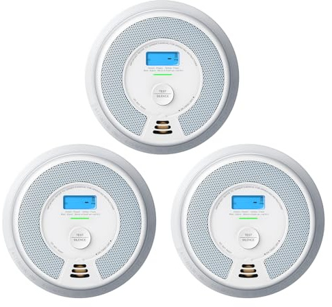 X-Sense Smoke Detector Carbon Monoxide Alarm Combo, 10-Year Non-Replaceable Battery, Not Hardwired, UL 217 & UL 2034 Certified, Model XP0H-SN, 3-Pack