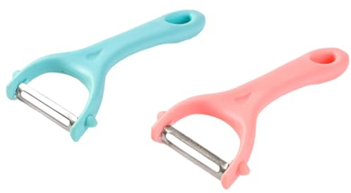 VBKITW 2pz Pelador Universal, Pelador de Tomate y Kiwi, Pelador Verduras Acero Inoxidable, Pelador Giratorio, Mango Ergonómico Antideslizante, para Frutas, Zanahoria