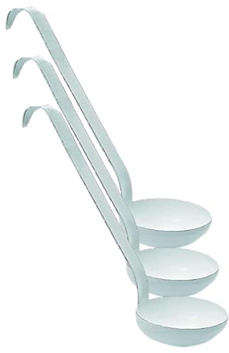IBILI Schöpfkelle 911806 Email - 6 cm, 3er Pack (Weiß, Stahl, Spanien)