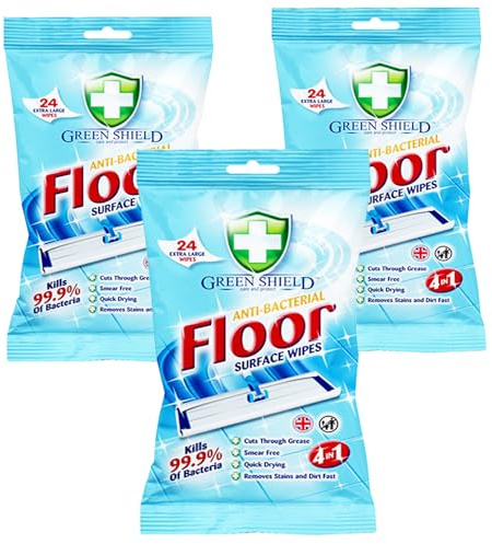 Antibacterial Extra Large Floor Wipes, Surface Cleaning Wipes for Wood Floor, Dust Magnet Quick Drying & Suitable for All Floors - Tiles, Wipes (72 Wipes)