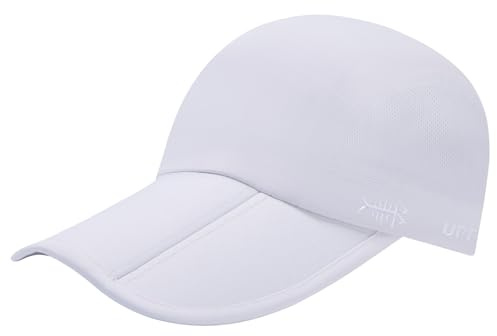 Bassdash Baseballkeps vikbar UPF 50+ vattentät och solskydd lastbilskeps herr dam justerbar, Vit, one size