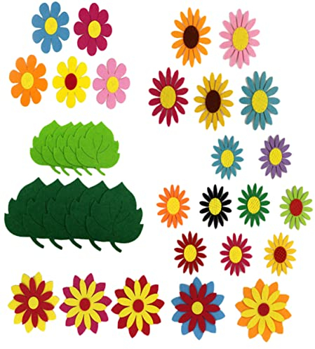UPKOCH 150 Stück 3D-filzstoffaufkleber Blumen und Blätter für Selbstgemacht