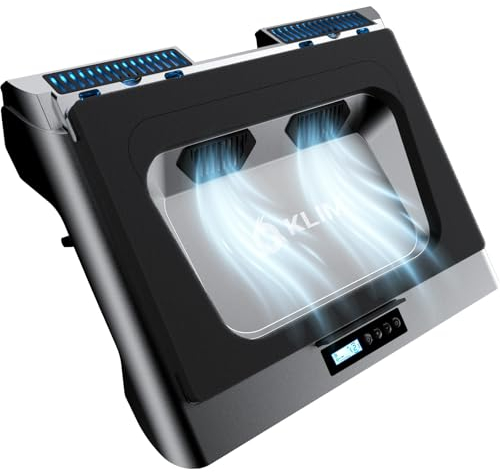KLIM Everest Base Raffreddamento PC Portatile | Nuova 2024 | Supporto PC Portatile con Ventola Turbo (4300 RPM) | Guarnizione in Foam per Massime Prestazioni | Evita Il Surriscaldamento | da 15 a 17