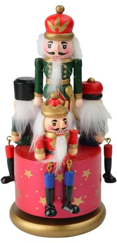 20CM Red Music Nutcracker Christmas Decorations,Wooden Christmas Nutcracker Soldier Large Christmas Nutcracker Soldier Traditional Nutcracker Soldier Puppet Nutcracker Toy for Xmas Nutcracker Gift