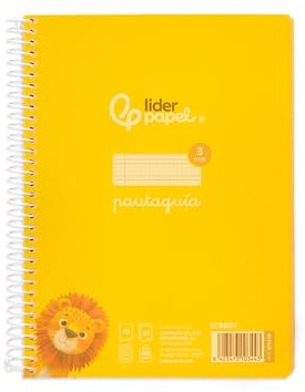 Liderpapel Notizbuch mit Spiralbindung, DIN A5, Kunststoffeinband, 80 h, 90 g, liniert, 3 mm, mit Rand, gelb, Einheit: