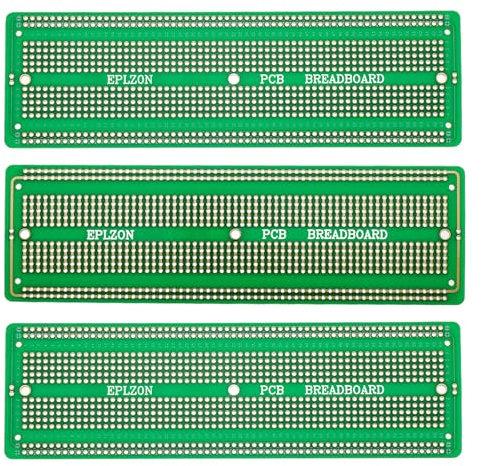 EPLZON 3Stück 6.8x2.05 Breadboard Lötbar Prototyp PCB Board Kit für Elektronik Projekte Kompatibel für DIY Lötkreise Projekte Prototyp Board,grün