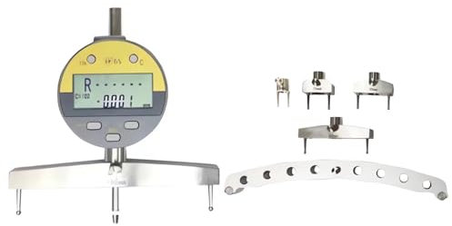 Vituord Elektronisches Digitales Radiusmessgerät, Hochpräziser Radiusindikator, Messung Von Innen- Und Außenradius, Mit 10/20/30/60/100/200 Mm Messbacken (6 Stück)