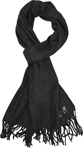 BRUBAKER Cashmirillo Schal - 30/40 x 180 cm Lang Warm und Kuschelig | Herbst und Winter Kuschelschal - Stola Tuch mit Fransen für Damen und Herren - Uni-Farben