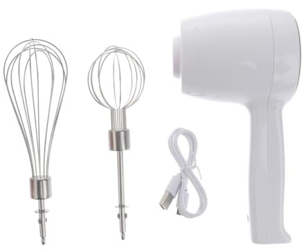 PHENOFICE 1juego Batidora De Mano Inalámbrica Ajustable Recargable Por Usb Mezcladora De Inoxidable Para Cocina Para Repostería y Aderezos