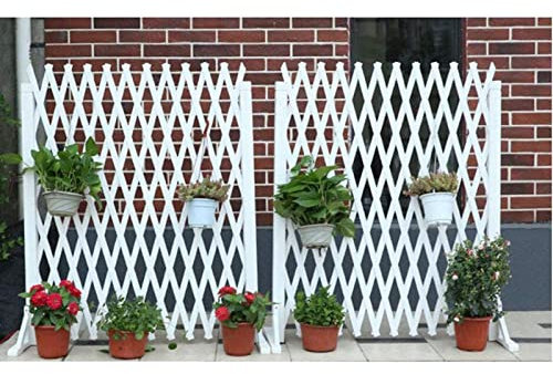 Clôture de jardin rétractable en bois pour la maison, la cour, le jardin, clôture instantanée extensible avec cloison de montée décorative 160 x 110 cm et 160 x 70 cm