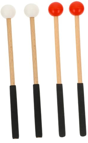 JOINPAYA 2 Paar Schlägel für Marimba und Gummi mit Gleichmäßiger Anschlagstärke und Stabilem Griff, Geeignet für Orff-instrumente und Percussion-spiel