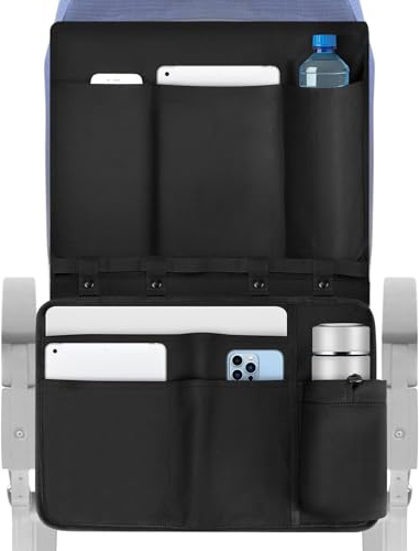 Linkidea Flugzeug-Tablett-Tischmatte mit Taschen-Organizer, Sitz-Rücken-Organizer und Aufbewahrung persönlicher Gegenstände, saubere Flugreisen und Flugbedarf (Kombinationspaket)