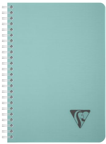 Clairefontaine 327500C - Spiralbuch Kladde Linicolor Essence, DIN A5 14,8x21 cm, 90 Blatt kariert, 90g, Einband aus PP, Blaue Lagune, 1 Stück