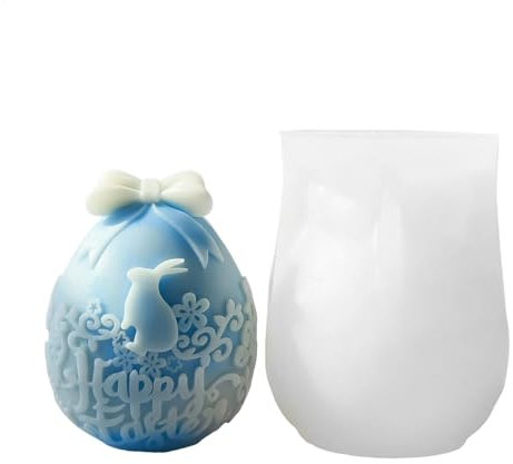 Stampo in silicone per uova di Pasqua, adatto al forno, stampo per uova di cioccolato, stampo leggero e flessibile, facile da trasportare in forno e freezer, per dolcetti pasquali fatti in casa e