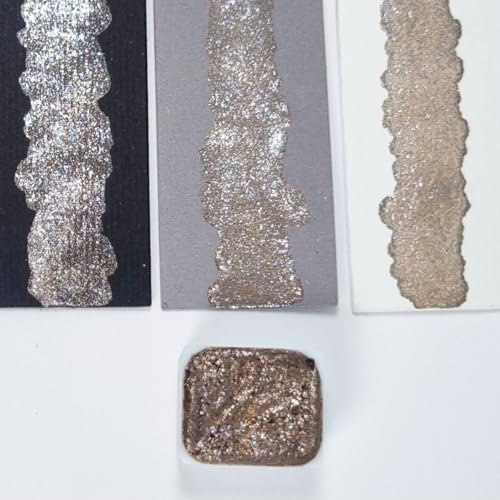 GLOWYBOX Metallic Glitter Aquarellfarbe, Glitzer Aquarell Glitzer metallic Wasserfarbe Copper kupfer glitter kupfer Farbe rainbow antique brau shimmer Colour