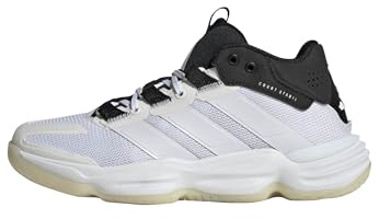 adidas Women's Court Stabil Volleyball, White/White/Black, 10