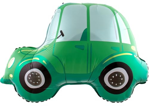 Folat 62933 Folienballon Fahrzeuge Auto Folienballon - Form - Auto - 70 x 45 cm Car Luftballon, Geburtstags deko