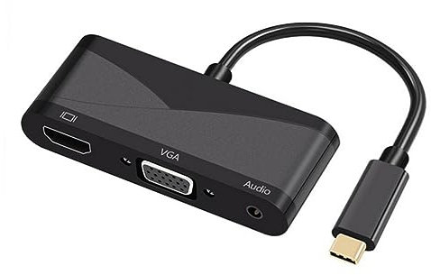 Lurrose Convertidor USB Vga Cable Tipo c Vga con Resolución x Compatible con Múltiples Dispositivos