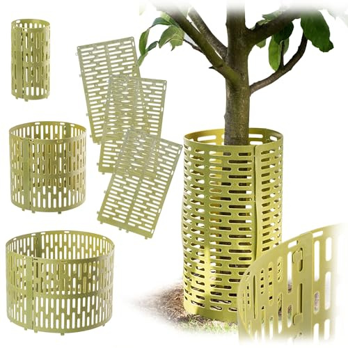 KADAX Baumstammschutz 20 x 33 cm, 3er Set, Verbissschutz aus Kunststoff für Bäume, Baumschutz gegen Wildverbiss, Stammschutz für Obstbäume, Baumschutzhülle (Grün)
