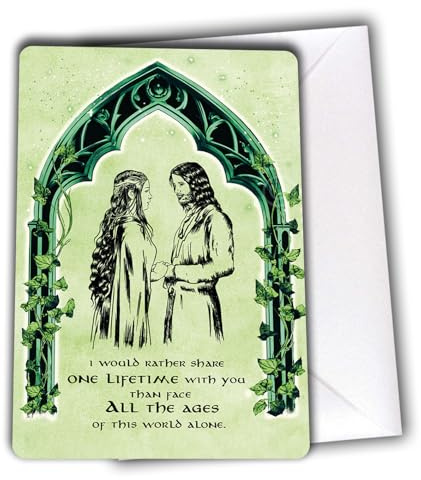TinyTami Fantasy Hochzeitskarte Mittelalter Romantische Postkarte mit Spruch Tolkien inspiriert Geschenk zur Hochzeit Verlobung Valentinstag Eheversprechen mit Briefumschlag