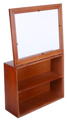 FIXOSHEE Vintage Massivholz Display Schrank Mit Flip-acryl-tür Kleine Figuren Aufbewahrungsvitrine Retro Schaukasten Für Sammlerstücke Und Dekoration Wand Tischmontage Organizer Regal