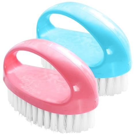 2 Pack Hand Nail Brushes, Durable Nylon Nail Brushes for Cleaning Fingernails, Handle Grip Firm Stiff Bristles Deep Clean Scrubber, Heavy Duty Scrubber for Mechanics, Gardeners, Men, Women
