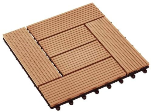 Lot de 30 carreaux adhésifs pour salle de bain et terrasse - Motif vertical - 30 x 30 cm - Bois d'acacia - Pour cuisine, salon, salle à manger