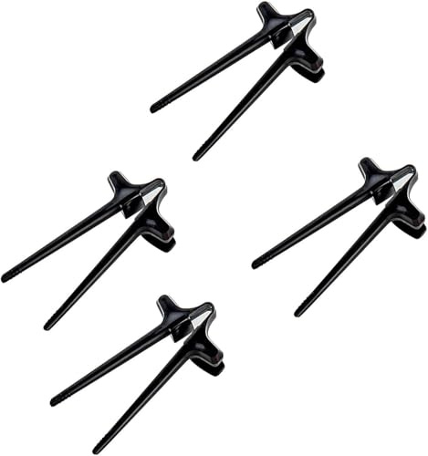 4 Pcs Finger Chopsticks, Snack Reusable Tweezer Tongs Food Clips, Plastic Finger Chopsticks for Gamers Keep Clean Game Accessories Home Gadgets (Black)