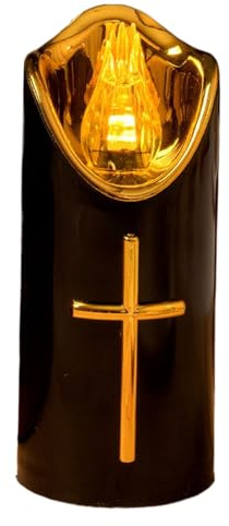 Velas Que Funcionan Con Baterías: Memorial De Animales Reutilizable, Vela Falsa Eléctrica LED, Luz Columnar Sin Llama, Linterna Cruzada Parpadeante | Marcadores De Tumbas Dee Cementerio Para Césped, H