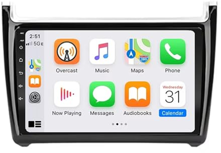 Gps-Navigator Radio Gps för VW Volkswagen POLO 5 sedan 2011-2016 Pekskärm Med Carplay Wifi Bluetooth Mirror Link, Fm, Rattkontroll, 4 Kärna 4G+64G