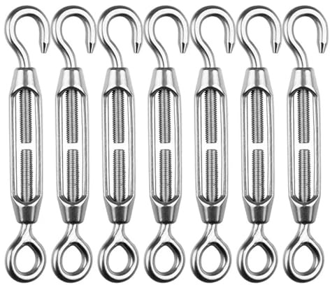 10 pz M4 M5 M6 Gancio Occhio Tenditori In Acciaio Inox Tipo OC Tenditore Della Corda Regolabile Da Giardino Cavo di Tensione set per Corda(M6)