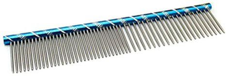 UEETEK Pettine per Cani Animali Domestici Toelettatura Pettine in Acciaio Inox (Blu)