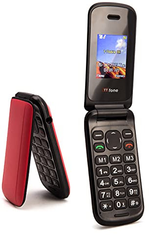 TTfone TT140 Flip O2 Téléphone Portable Pay As You Go Rouge